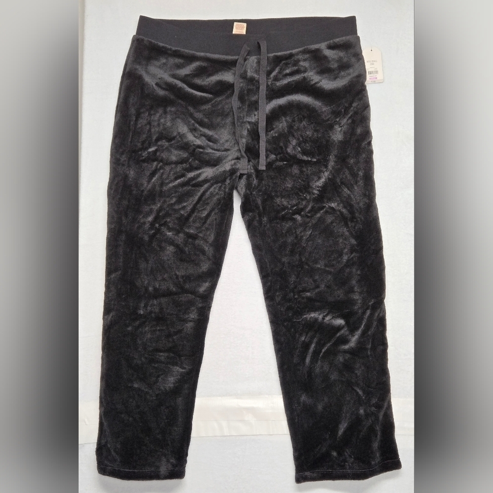 Faded Glory Pants XXL 20 2X Black Super Soft Fleece Sporty Leisure Pull On